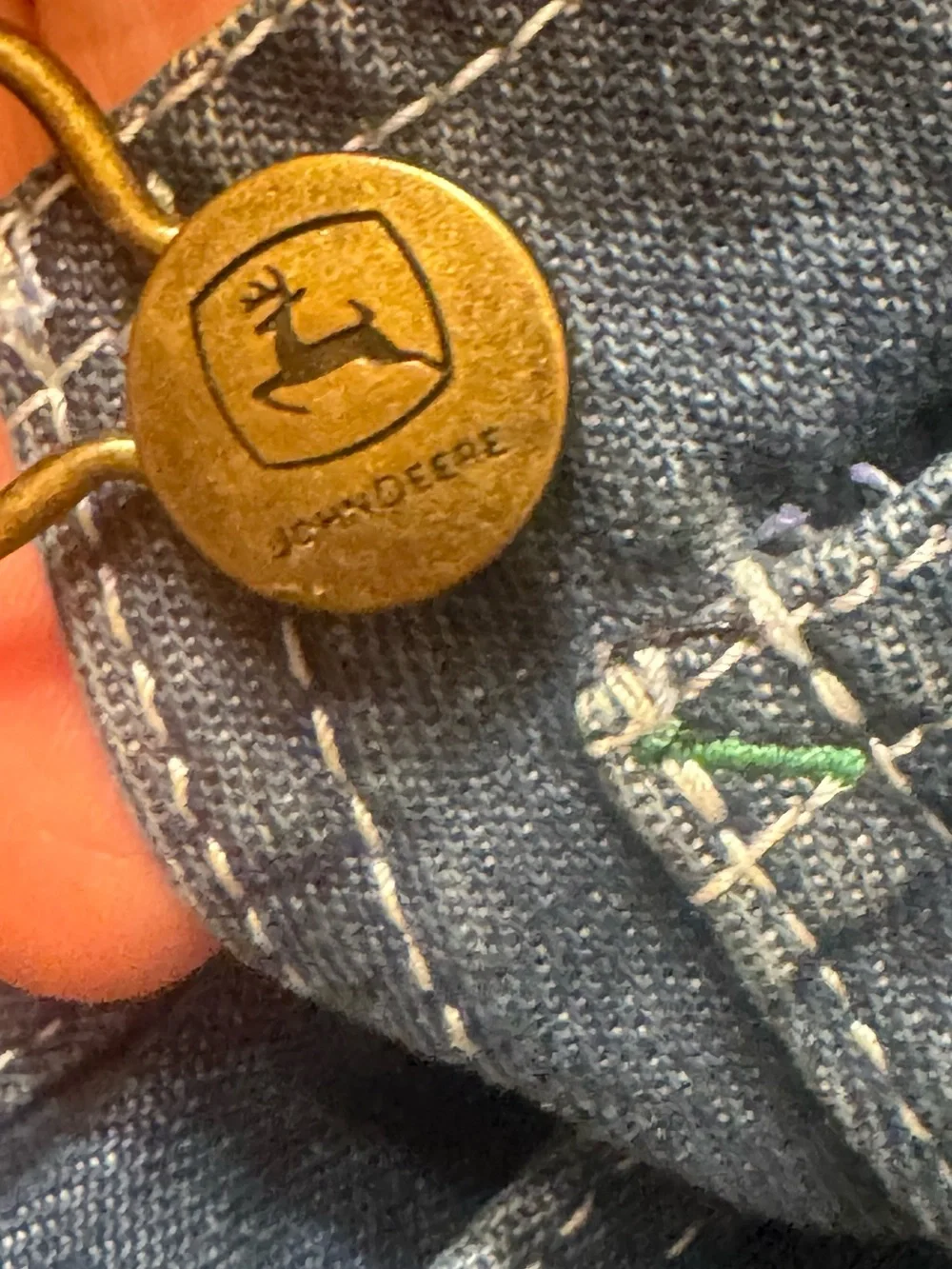 John Deere denim overalls logo patch on the bib pocket / Size 6M
